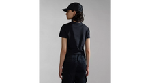 Carica l&#39;immagine nel visualizzatore di Gallery, Napapijri Maglietta Donna Manica Corta Girocollo S-Rope Crop Black Nero
