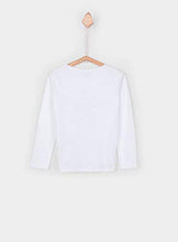 Carica l&#39;immagine nel visualizzatore di Gallery, Tiffosi Kaylee 10023510 Maglia T-Shirt Bambina Leggera Manica Lunga in Cotone Bianca con Stella Paillettes
