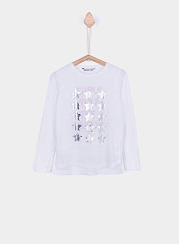 Tiffosi Deo 10024853 Maglia T-Shirt Leggera Manica Lunga in Cotone Bianca con Stelline