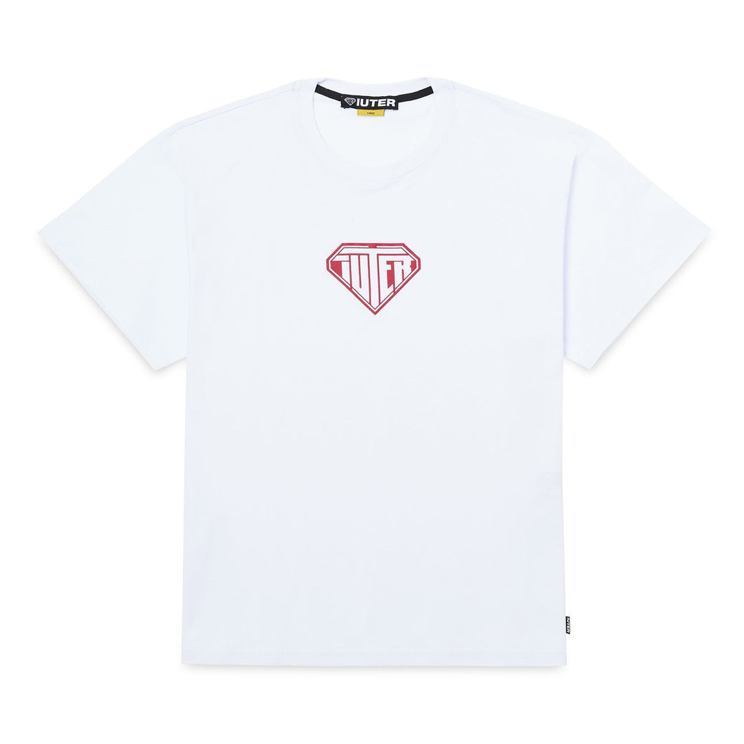 IUTER LOGO TEE T- T-Shirt Uomo - Screen Print WHITE