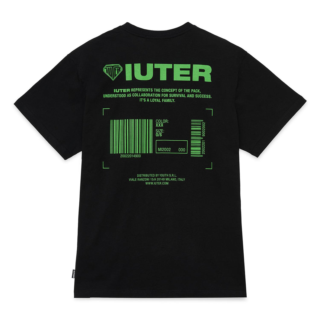 IUTER INFO TEE  T-Shirt Uomo - Screen Print BLACK Nero con stampa verde