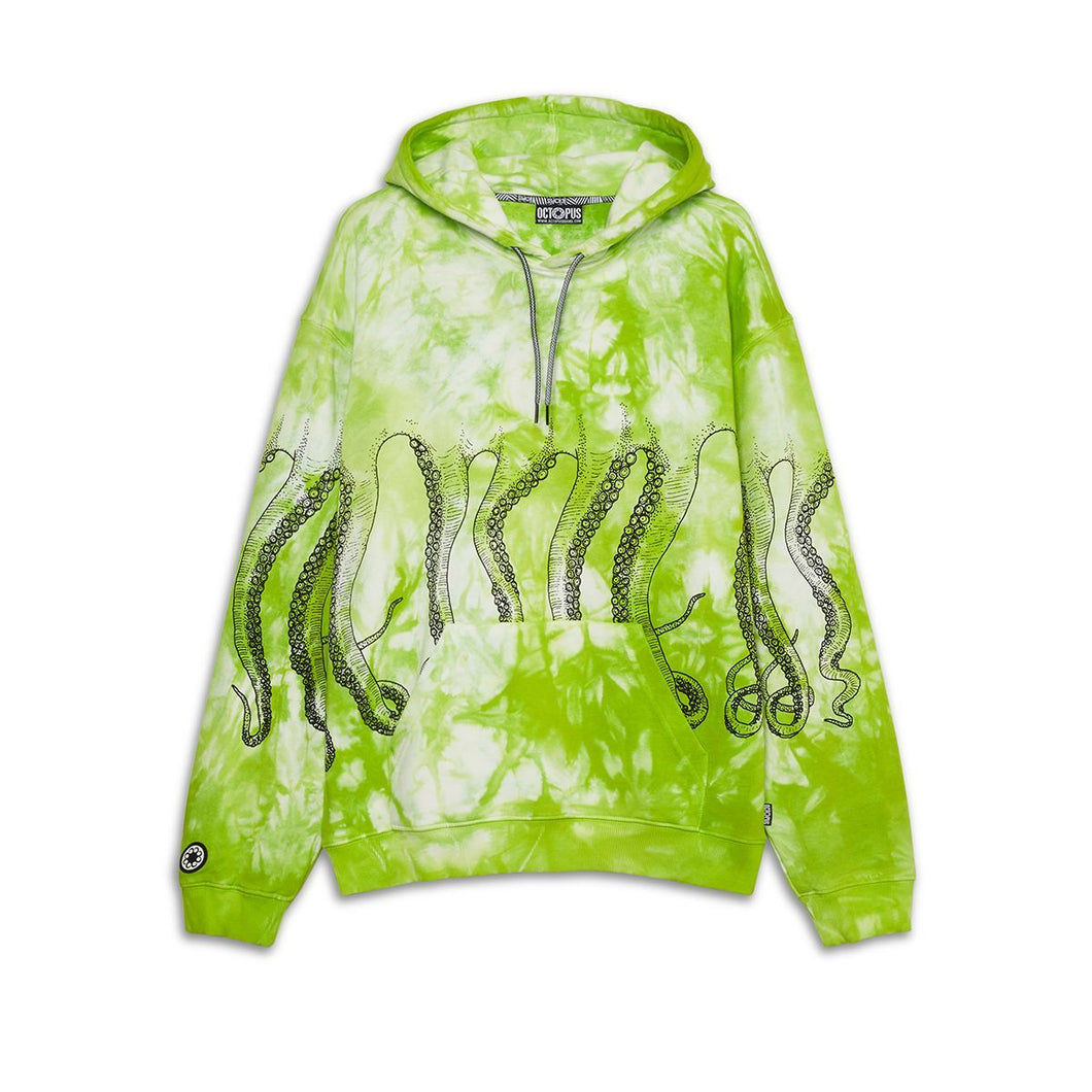 OCTOPUS FREAK HOODIE - TIE DYE MULTICOLOR Felpa Verde Bianco