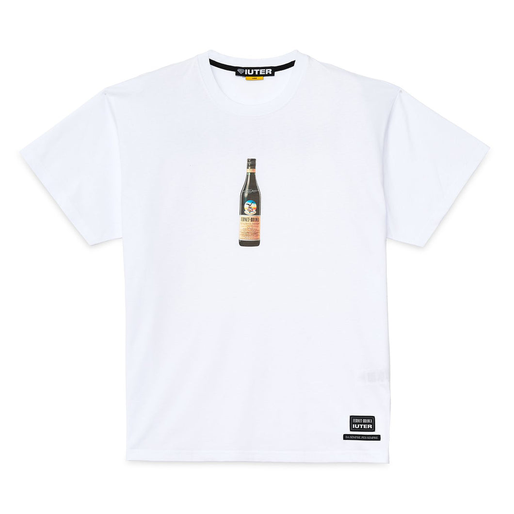 IUTER X FERNET BRANCA - INIMITABILE TEE T-Shirt - Application Print White T-shirt uomo con stampa Bianca - Limited Edition