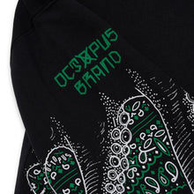 Carica l&#39;immagine nel visualizzatore di Gallery, OCTOPUS BANDANA HOODIE HOODIE - SCREEN PRINT BLACK Felpa uomo con cappuccio Nera
