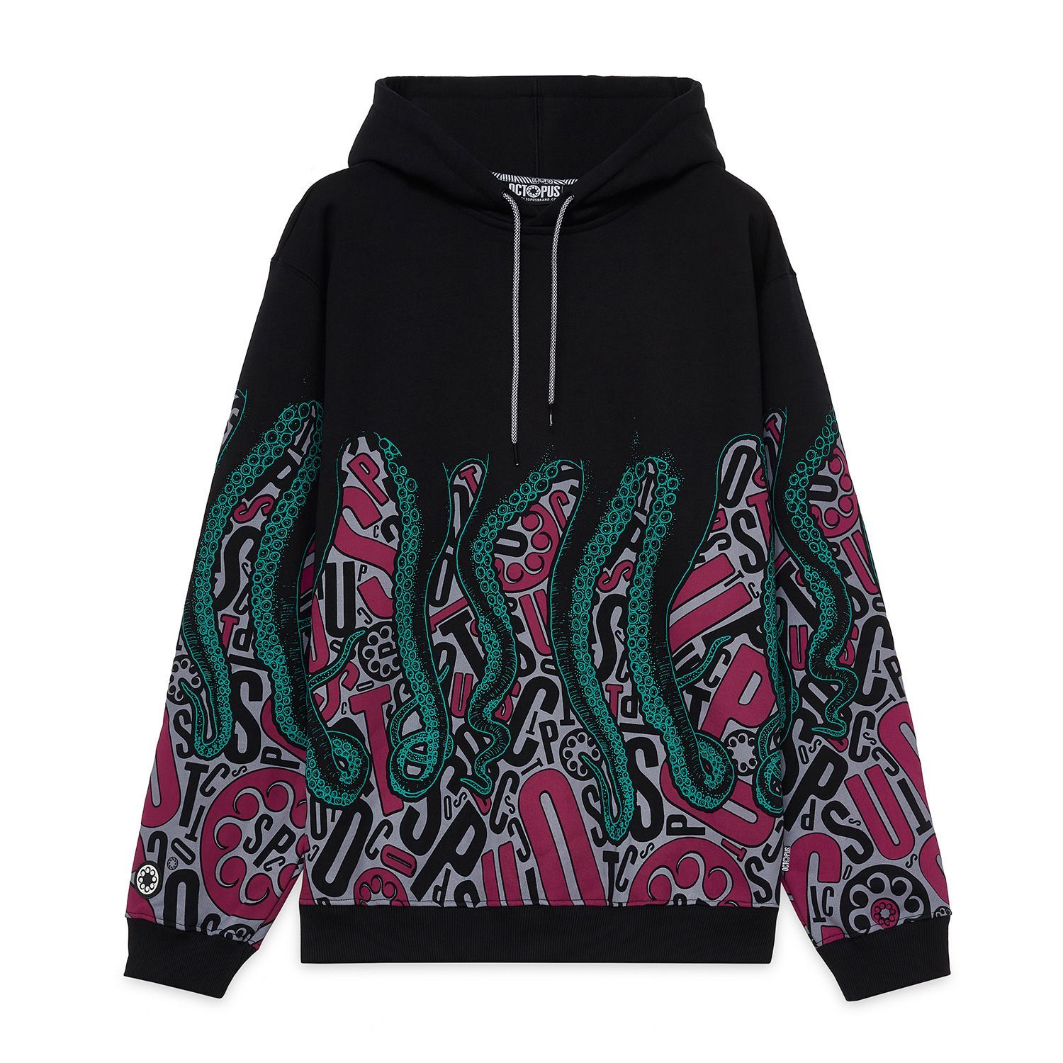 Octopus Rosa Octopus Felpa Bianca E Nera Octopus Brand Felpa
