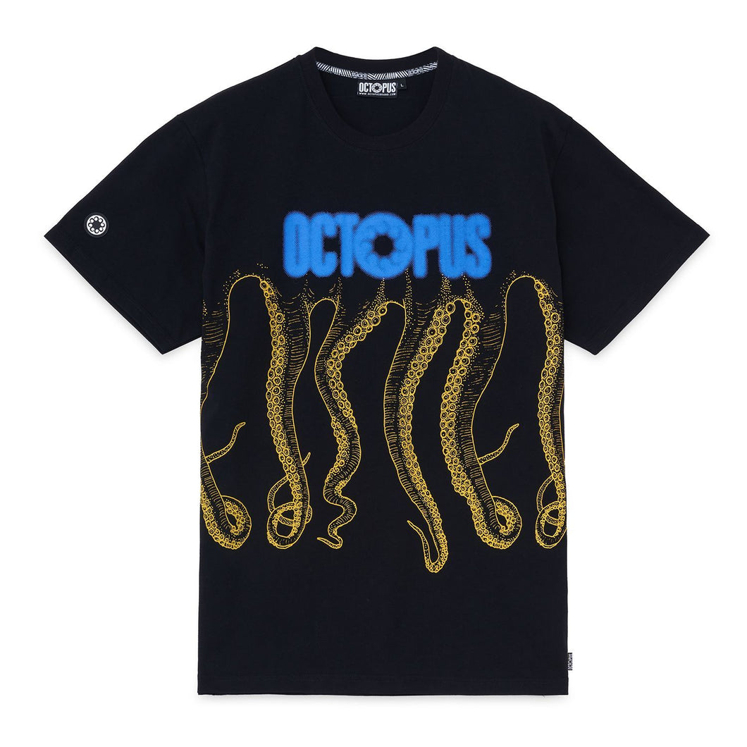 OCTOPUS BLURRED TEE T-SHIRT - SCREEN PRINT BLACK Maglietta maniche corte Uomo Nera