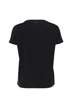 Carica l&#39;immagine nel visualizzatore di Gallery, FREDDY - T-Shirt Comfort Nera con Grande Ricamo Yes in Paillettes
