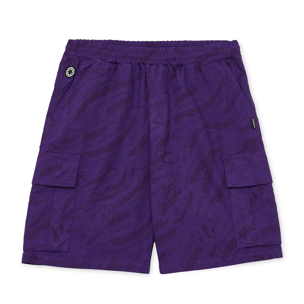 OCTOPUS DECO CARGO JOGGER SHORT PANTALONE CORTO - SHORT PURPLE VIOLA