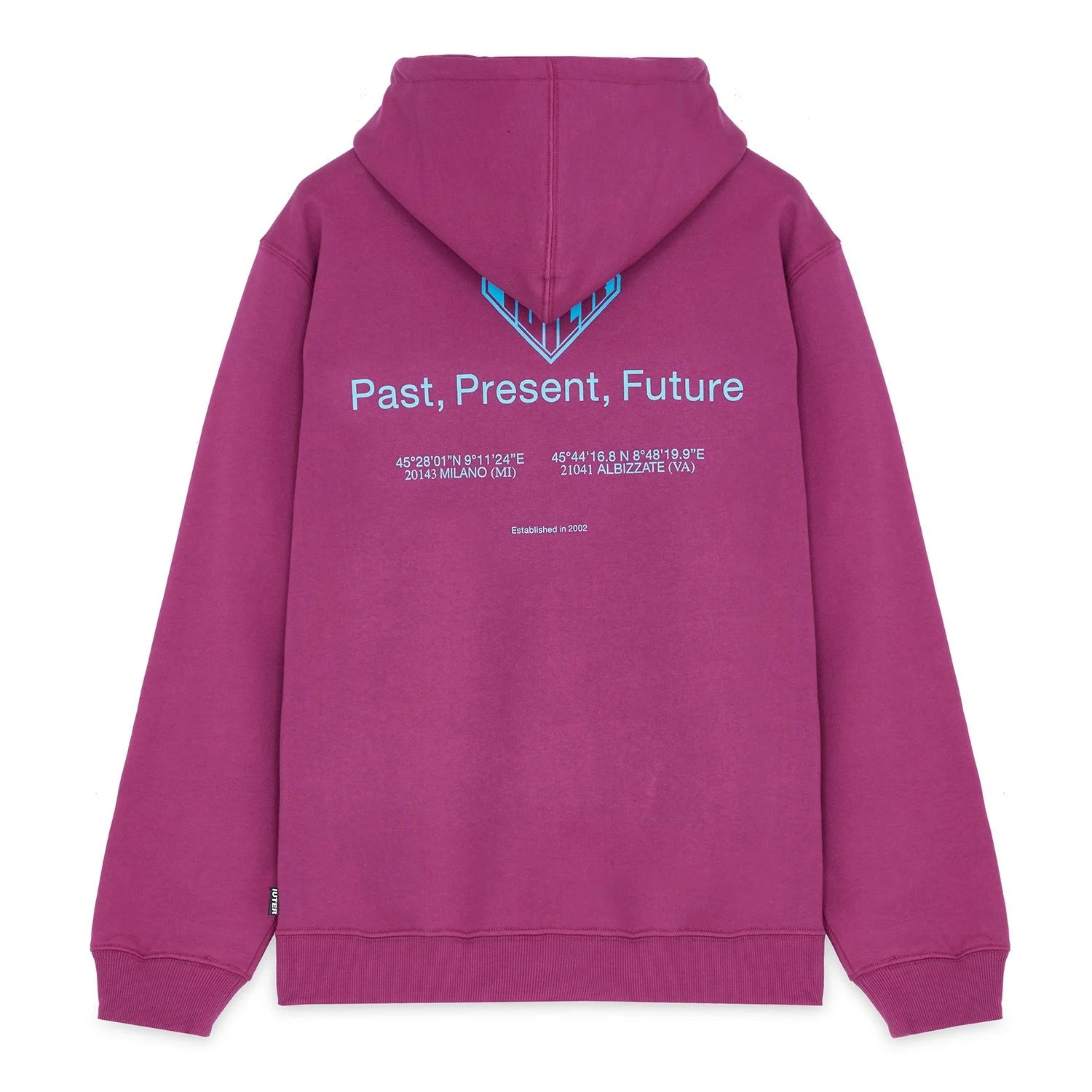 IUTER HISTORY HOODIE Felpa Cappuccio Screen Printed PURPLE Viola