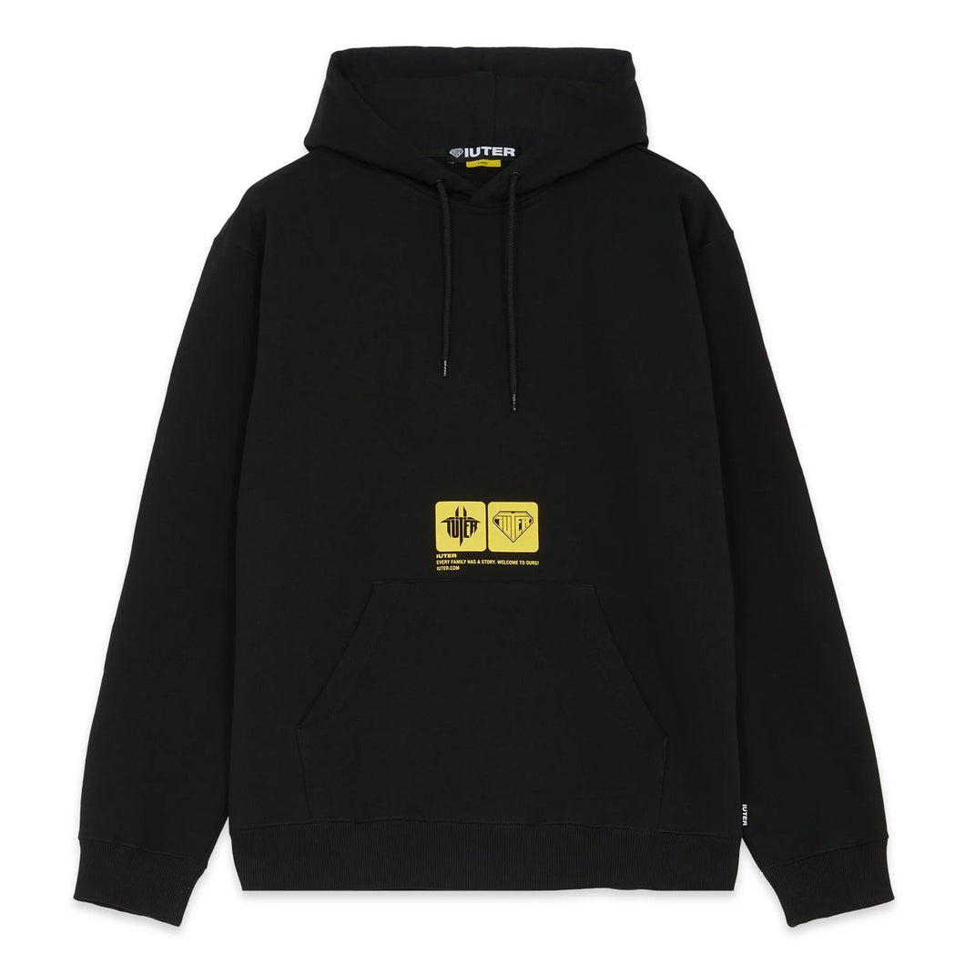 IUTER TAB HOODIE Hoodie BLACK Felpa uomo con cappuccio