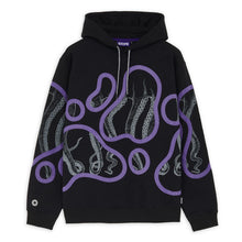 Carica l'immagine nel visualizzatore di Gallery, Octopus Stained Hoodie Felpa con cappuccio nera

