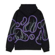 Carica l'immagine nel visualizzatore di Gallery, Octopus Stained Hoodie Felpa con cappuccio nera
