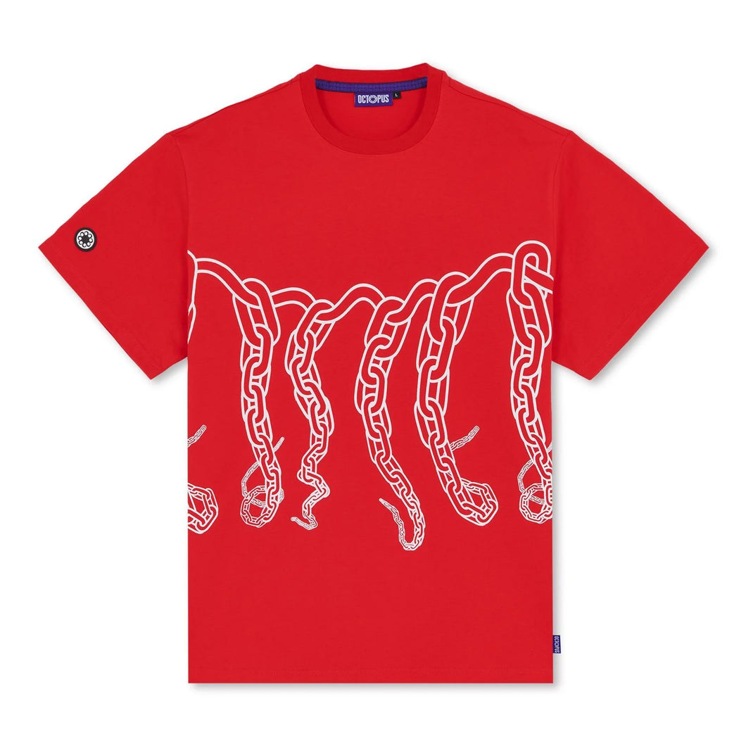 Octopus Chain Tee T-shirt uomo Rossa
