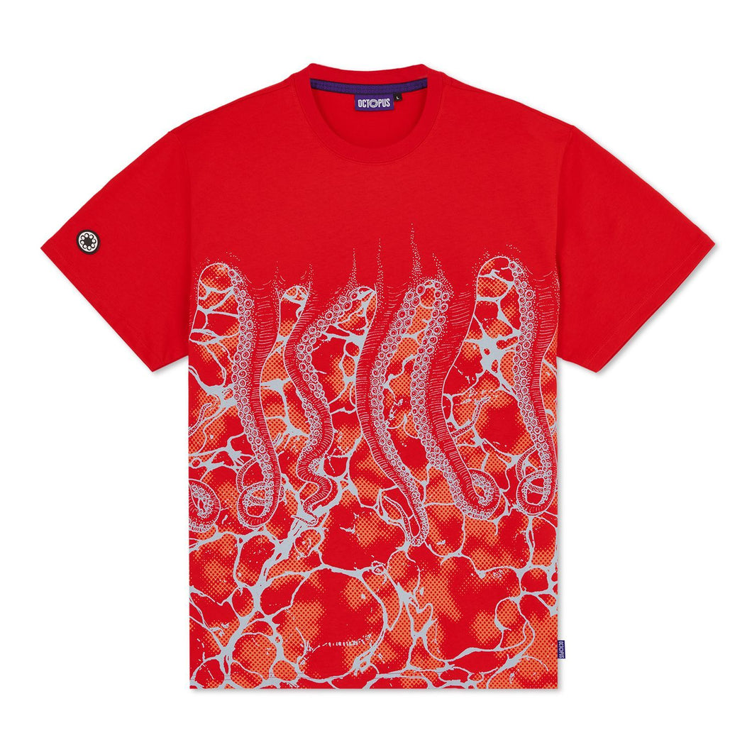 Octopus Marble Tee T-shirt uomo Rossa