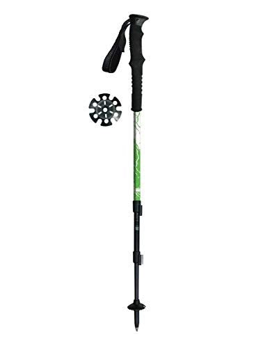 Italbastoni Bastoncino telescopico 3 sezioni Nepal Plus Double Lock, Impugnatura Lunga, Bianco Verde