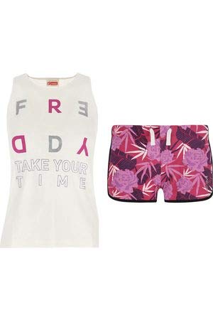 FREDDY Completo Canotta & Shorts Bambina White Fuchsia