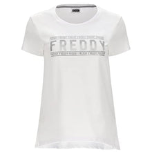 Carica l&#39;immagine nel visualizzatore di Gallery, FREDDY - T-Shirt Leggera con Spacchi E Logo in Piallettes E Glitter
