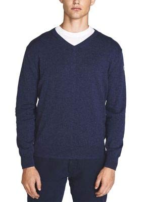 NORTH SAILS Uomo Saltatore Misto Lana/Cotone Maniche Lunghe con Scollo a V e Bordi a Costine