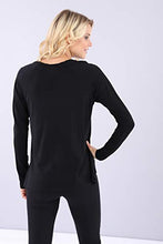Carica l&#39;immagine nel visualizzatore di Gallery, FREDDY T-Shirt Regular Nera con Manica Lunga Raglan
