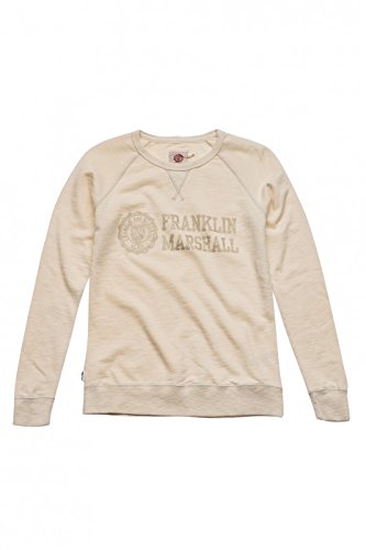 Franklin and Marshall Fleece Fleece Round Neck Long, colore panna Chalk