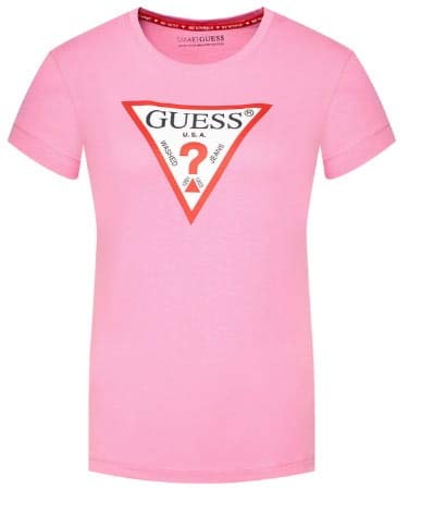 Guess T-Shirt Donna Maglia Manica Corta Rosa Scollo Rotondo W1RI00I3Z11-G6N3 L
