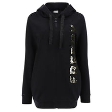 Carica l&#39;immagine nel visualizzatore di Gallery, FREDDY - Felpa Comfort con Cappuccio E Ricamo Paillettes
