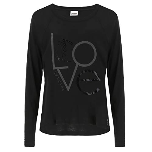 FREDDY T-Shirt Regular Nera con Manica Lunga Raglan