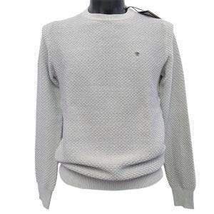 Fifty Four Fowls CF45 Maglia Maglioncino Leggero in Cotone Uomo Collo Giro Grigio