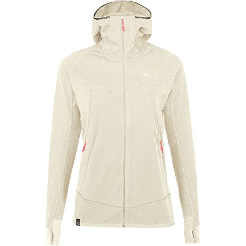 Salewa Puez Hybrid Polarite Hooded Fleece, Felpa Donna, Beige (Oatmeal Melange), L