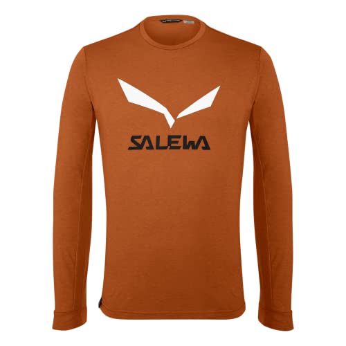 SALEWA Solidlogo Dry M L/S Tee. Maglietta da Escursionismo Uomo