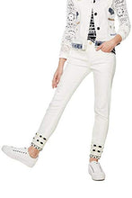 Carica l&#39;immagine nel visualizzatore di Gallery, DESIGUAL JEANS DONNA DENIM LUNA 18SWDD22 SKINNY w26 panna
