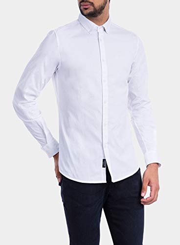 Tiffosi Curt 10021438 Camicia Bianca a Maniche Lunghe Uomo 100% Cotton