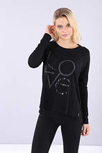 Carica l&#39;immagine nel visualizzatore di Gallery, FREDDY T-Shirt Regular Nera con Manica Lunga Raglan
