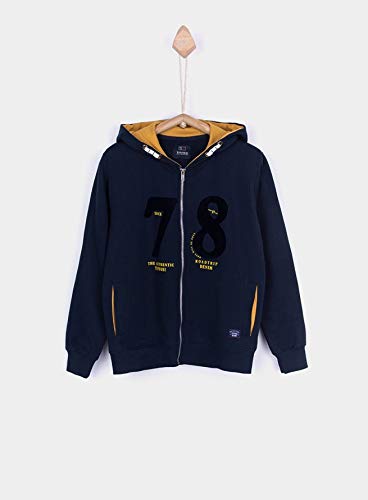 Tiffosi Omega 10025655 Felpa Bambino con Cappuccio e Zip Blu Stampa 78