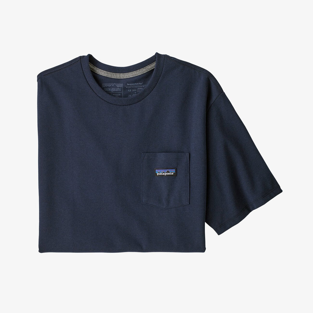 Patagonia Men's P-6 Label Pocket Responsibili-Tee® T-shirt Uomo Taschino New Navy