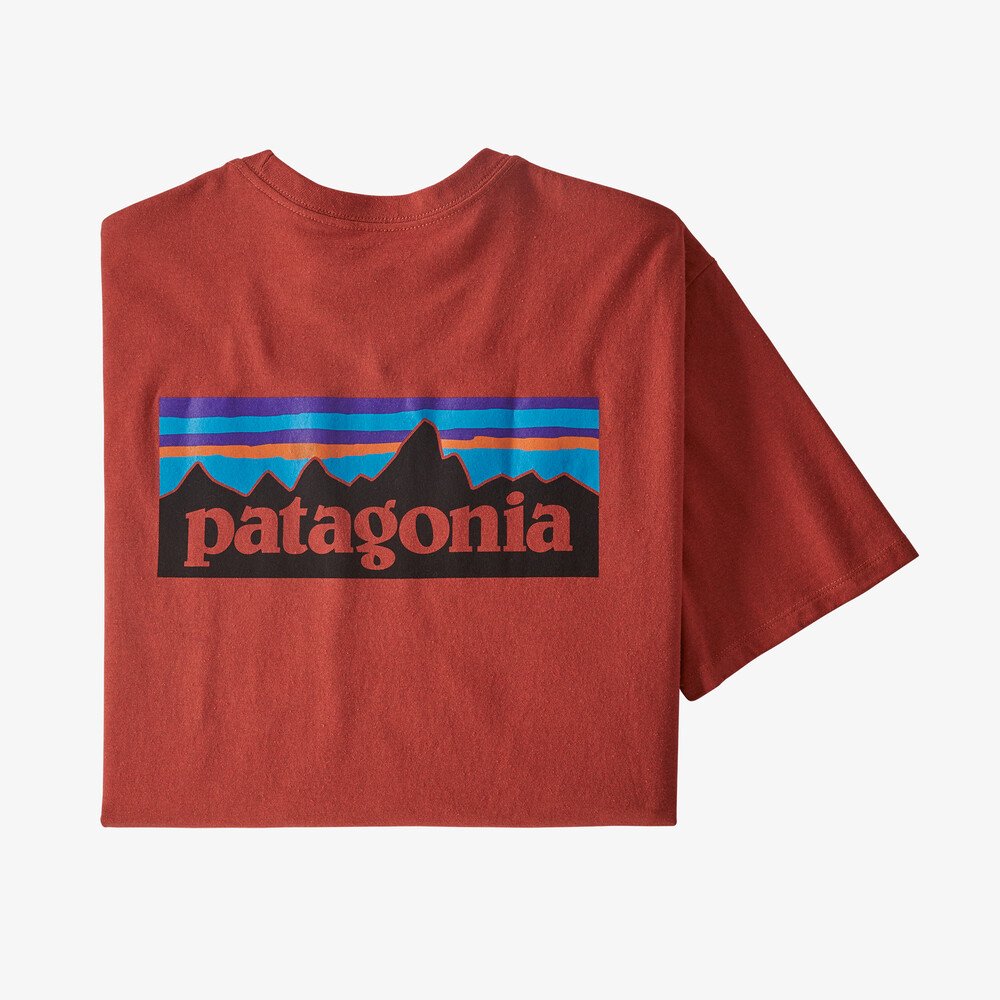 Patagonia Men's P-6 Logo Responsibili-Tee® T-Shirt Uomo Rosso Hot Ember