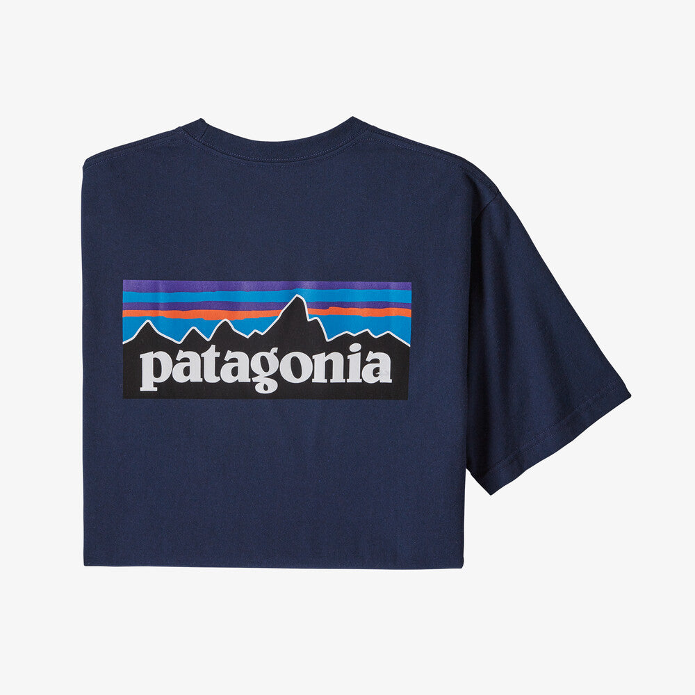 Patagonia Men's P-6 Logo Pocket Responsibili-Tee T-shirt uomo con taschino e logo dietro Blu Navy