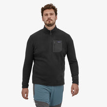 Carica l&#39;immagine nel visualizzatore di Gallery, Patagonia Men&#39;s R1® Air Zip-Neck Fleece Uomo mezza zip Black nero
