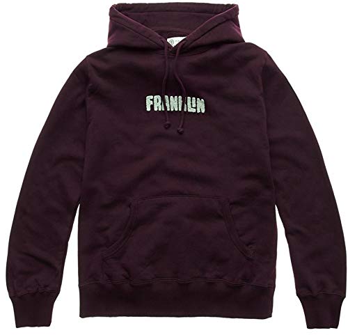 Franklin and Marshall Fleece Cotton Hoodie Felpa Uomo con Cappuccio Viola Wineberry