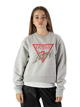 Carica l&#39;immagine nel visualizzatore di Gallery, Felpa Girocollo con Logo E Strass Guess Jeans W0YQ47K68I0
