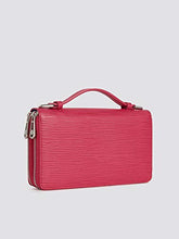 Carica l&#39;immagine nel visualizzatore di Gallery, Trussardi Jeans Melly Travel Large in Similpelle con Manico e Catena Fuchsia
