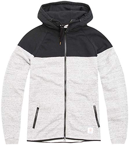 Franklin & Marshall Felpa Uomo Zip e Cappuccio Nero Bianco Melange XXL