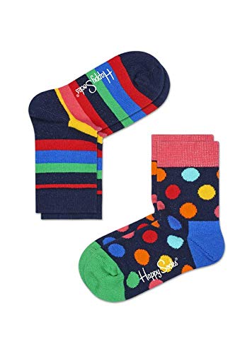 Happy Socks Stripe Calzini (Pacco da 2) Unisex-Bambini e Ragazzi