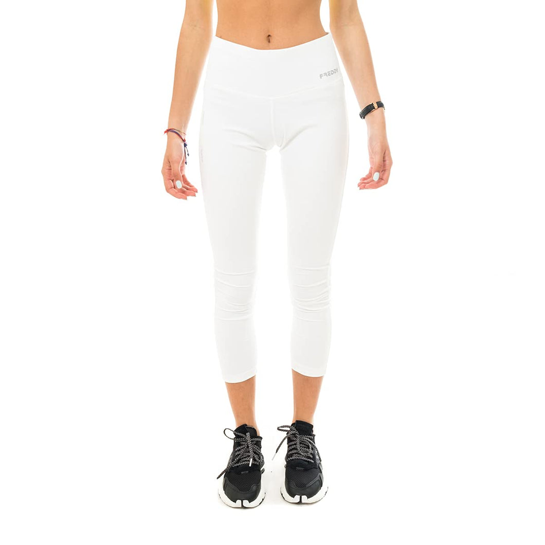 FREDDY - Leggings Energy Pants® 7/8 Tessuto Traspirante Bianco