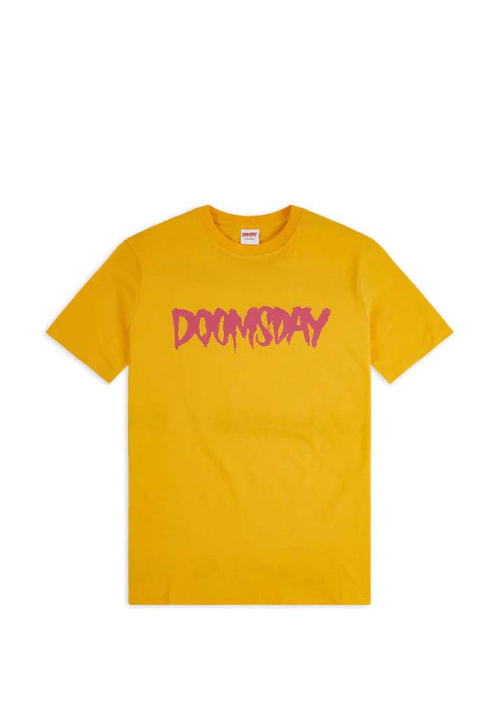 DOOMSDAY T-Shirt Maniche Corte Uomo Logo Yellow Fucsia S
