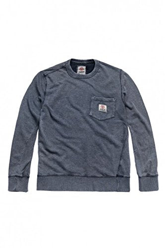Franklin and Marshall Fleece Fleece Round Neck Long Navy Felpa Girocollo e Taschino