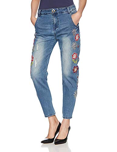 Desigual Jeans Con Fiori Jeans Skinny Donna Con Fiori Ricamati