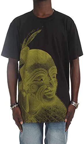Iuter Maori Tee t-Shirt Uomo Nera Black con Stampa Yellow Black