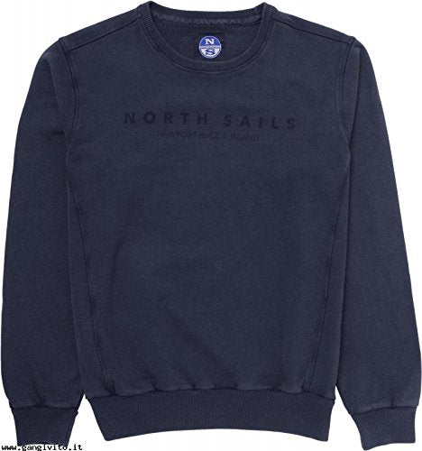 North Sails CREW NECK WITH PRINT felpa garzata uomo girocollo blu
