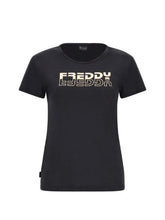 Carica l&#39;immagine nel visualizzatore di Gallery, FREDDY - T-Shirt in Jersey Leggero con Stampa Lucida Rame
